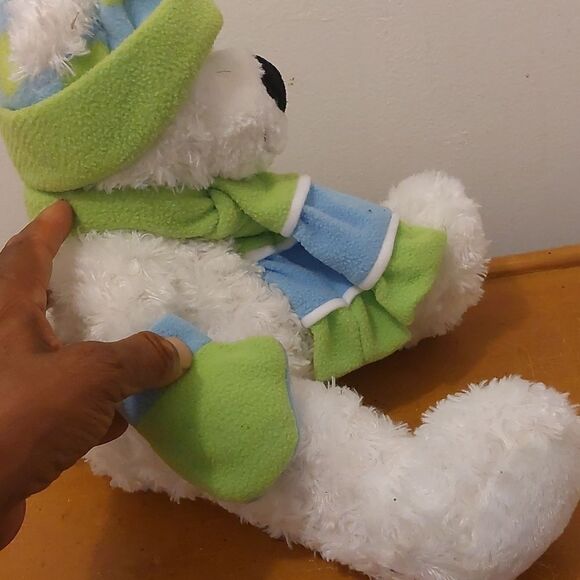 Hugfun Hug Fun Winter Teddy Bear Color Block Scarf Hat Plush Stuffed Animal - Picture 6 of 6